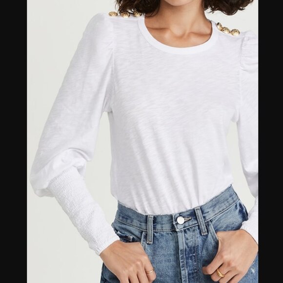 Veronica Beard Meg Tee in White Size Medium - Picture 1 of 5